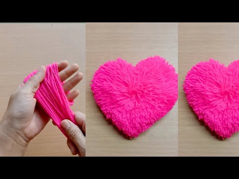 Super Easy Pom Pom Heart Making Idea with Finger - Amazing Valentine's Day