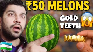 Siyob Bazaar Samarkand 🇺🇿: ₹50 GIANT MELONS & Gold Teeth Chaos! 😱 Uzbekistan Bazaar Secrets 2026