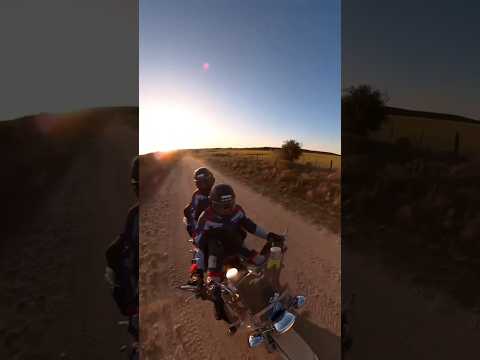 Harley-Davidson Heritage Softail Fazendo Poeira em Estrada de Terra ao Pôr do Sol | Rocha - Uruguai