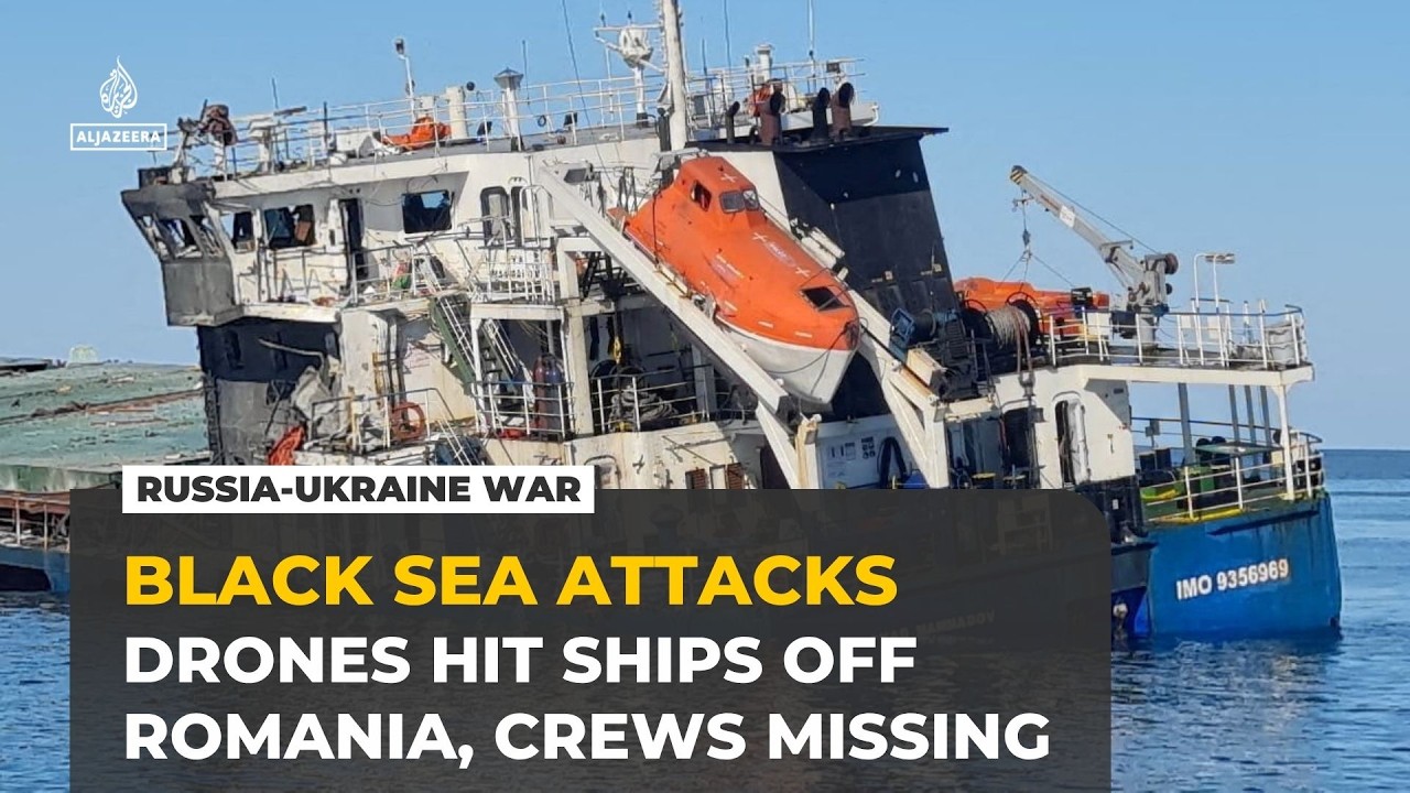 Seven missing after drones set chemical tankers ablaze in Romanian Black Sea waters