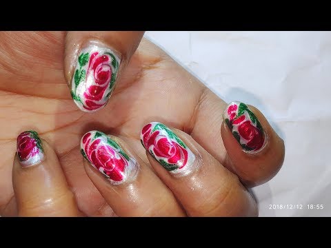 Drag Dry Marble For Christmas Needle Nail Art Tutorial Youtube