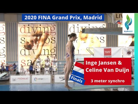 2020 Inge Jansen & Celine  Van Duijn- The Netherlands - 3 meter synchro diving - Grand Prix Madrid