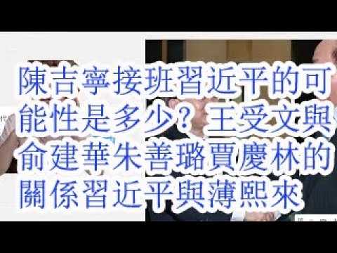 陈吉宁接班习近平的可能性是多少？王受文与俞建华，朱善璐，贾庆林的关系。习近平与薄熙来。