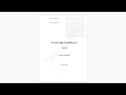 Testul 8 de pregatire pentru Evaluare Nationala 2024