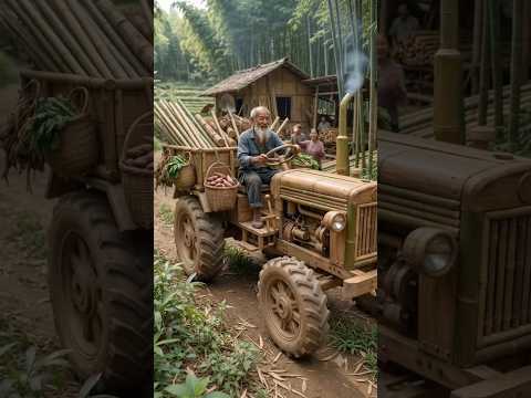 He Lost His Tractor… So He Built One From Bamboo & Wood 😱🚜 | 72-Year-Old Craftsman's Dream