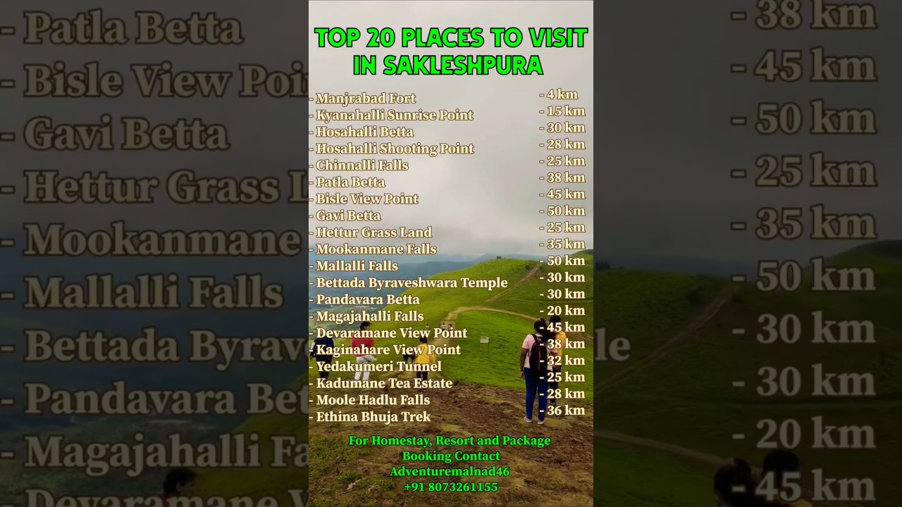 Top 20 Places to Visit in Sakleshpura | Contact for more details +91 8073261155 #budgettrip #travel