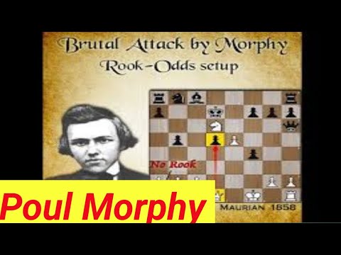 Poul Morphy vs Hubert Knott. Morphy chess game.morphy best sacrifice. Morphy play out of the Rook.