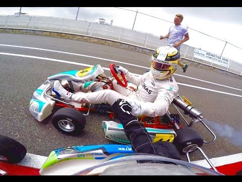 Go-Karting with Lewis Hamilton in the rain!