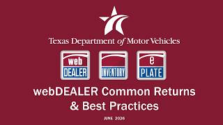 webDEALER Common Returns & Best Practices