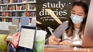 study diaries | chill college vlog, in-person classes & bookstore visit