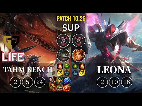 GEN Life Tahm Kench vs Leona Sup - KR Patch 10.25