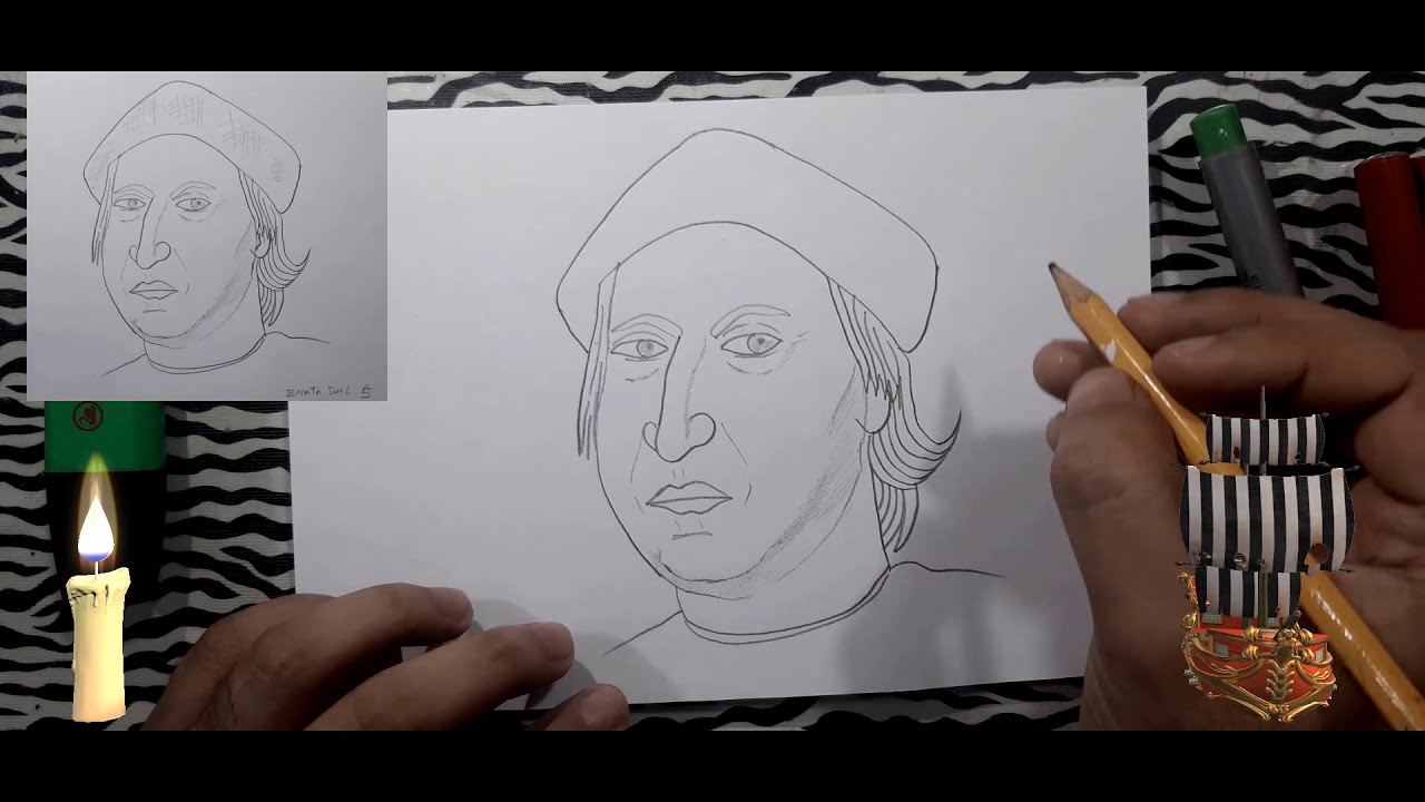 ¿Como dibujar a Cristóbal Colón | How to draw Cristóbal Colón |HD