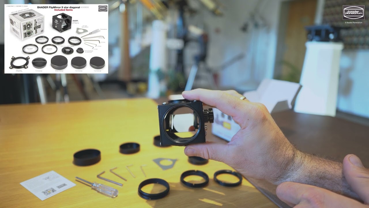 Watch video Baader FlipMirror II Diagonal: Unboxing and Disassembling Now Baader FlipMirror II Diagonal: Unboxing and Disassembling
