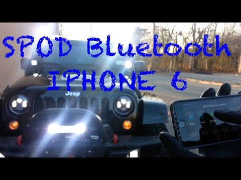 SPOD Bluetooth Remote On IPHONE 6 Controlling Rigid LED Lights - 2015 Jeep Wrangler Rubicon