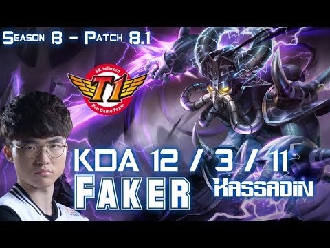 SKT T1 Faker KASSADIN vs FIZZ Mid - Patch 8.1 KR Ranked