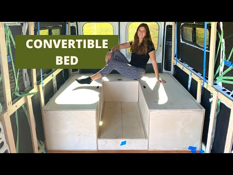 U-Shape Convertible Bed | Ram ProMaster DIY Van Build Series 9 | Campervan Conversion | Van Life