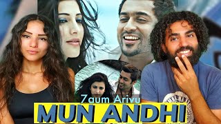 🇮🇳 Reacting to 7 Aum Arivu - Mun Andhi Video | Suriya, Shruti | REACTION