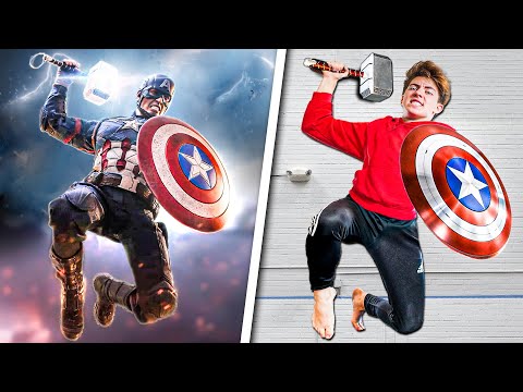 We Tried Captain America Stunts In Real Life! - Challenge