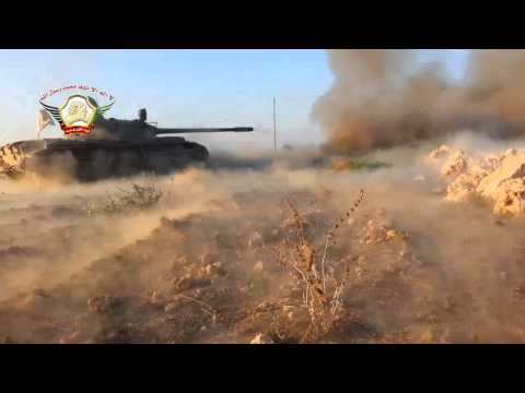 استهداف مقرات النظام في بلدة بري شرقي والمفكر في ريف حماة الشرقي بالدبابات من قبل لواء التوحيد ضمن معركة قادمون