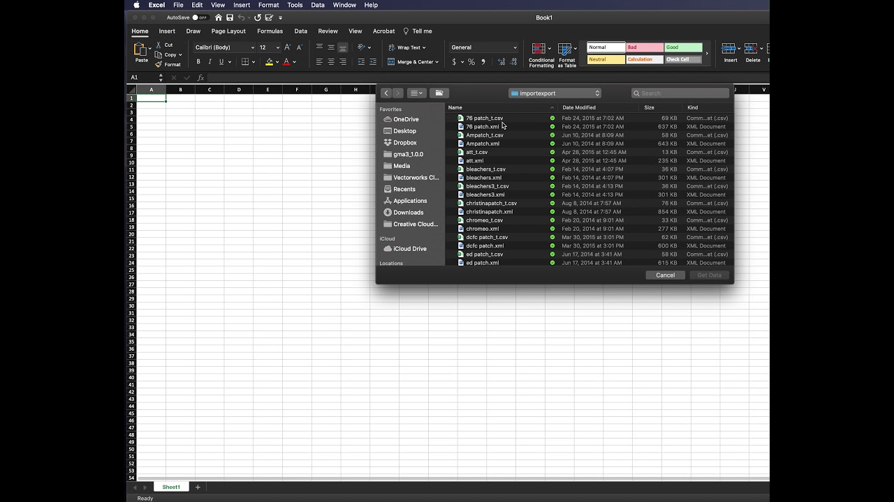 GrandMA CSV import into Excel