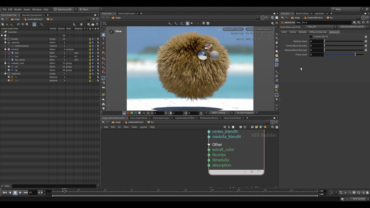 Houdini Fur Lookdev | 06  Karma Fur Shading Properties