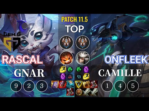 GEN Rascal Gnar vs OnFleek Camille Top - KR Patch 11.5