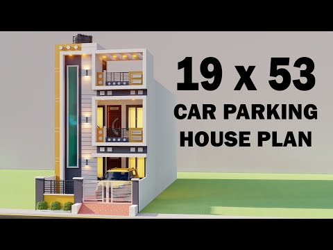 Luxurious house plan for two brothers, 3D 19 By 53 Duplex Car Parking House Design