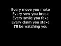 THE POLICE- every breath you take lyrics!!❤️
