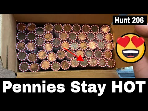 Coin Roll Hunting Pennies, Boxes Stay HOT with Finds! - Penny Hunt and Fill 206