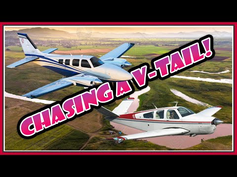 How Close Can You Get?! Insane Low Fly-By of Baron 58 Chasing V35 Bonanza!!
