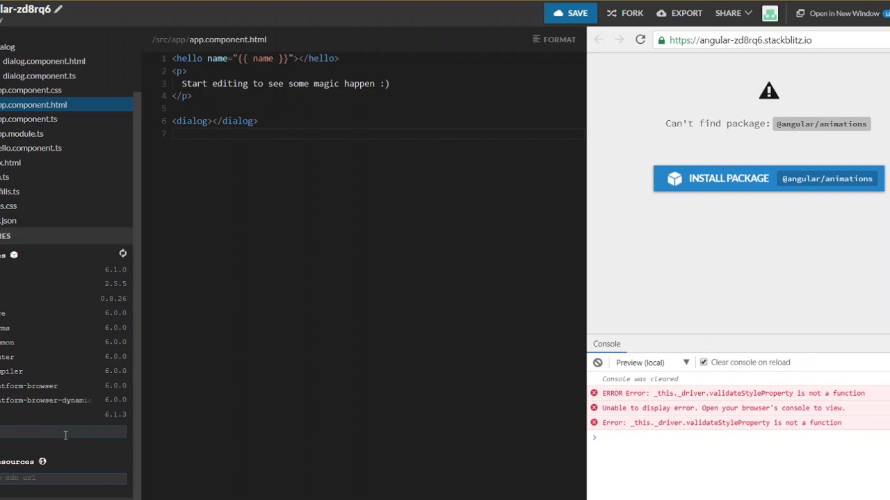 Creating dynamic modal components using Angular with appRef and injector