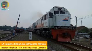 preview picture of video 'Jayakarta Premium Train and Refrigerated Container Freight Train | Indonesian Railway Video'