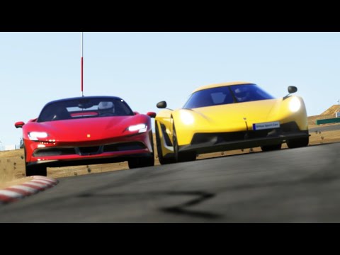 Koenigsegg Jesko Absolut vs Ferrari SF90 Stradale vs Lamborghini Sian at California Raceway