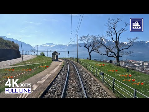 🇨🇭 Cab Ride GoldenPass Panoramic MOB Train Driver's POV  |  Zweisimmen - Montreux Part 2 [4K]