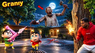 GTA 5: Escaping Giant Granny with Shinchan & Franklin! 🏃‍♂️🔥| GTA 5 Bangla Gameplay 