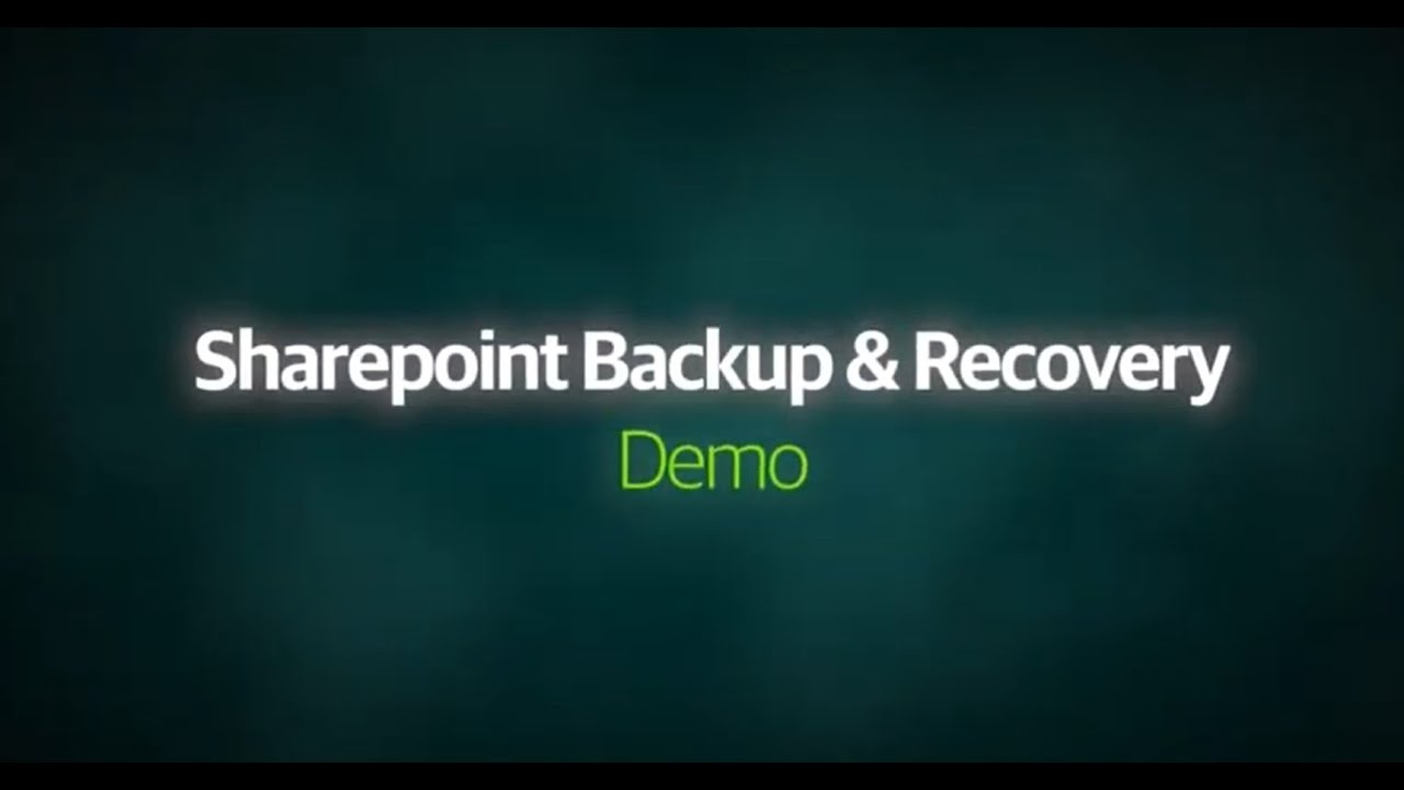 Demonstração de backup e recuperação do SharePoint video