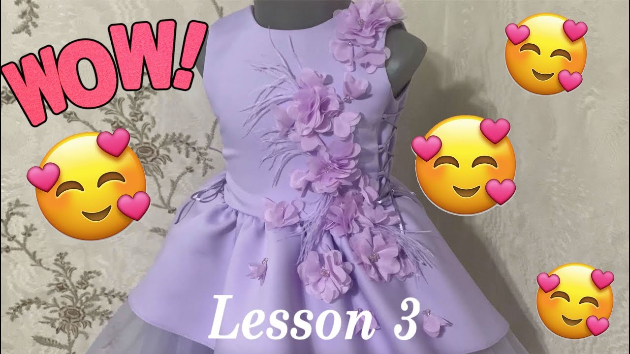 Как сшить очень красивое детское платье с юбкой из фатина #3 урок