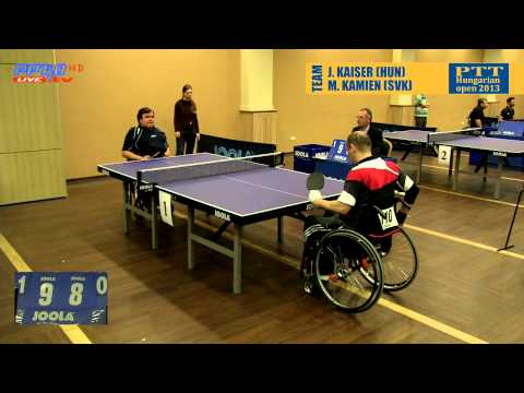 Para Table tennis Open 2013 Eger - J. Kaiser HUN vs. M. Kamien SVK wheelchair team match
