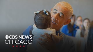 The Obamas surprise guests as Chicago presidential center opens to the public