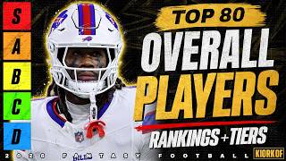 Top 80 Overall PPR Rankings & Tiers - 2026 Fantasy Football