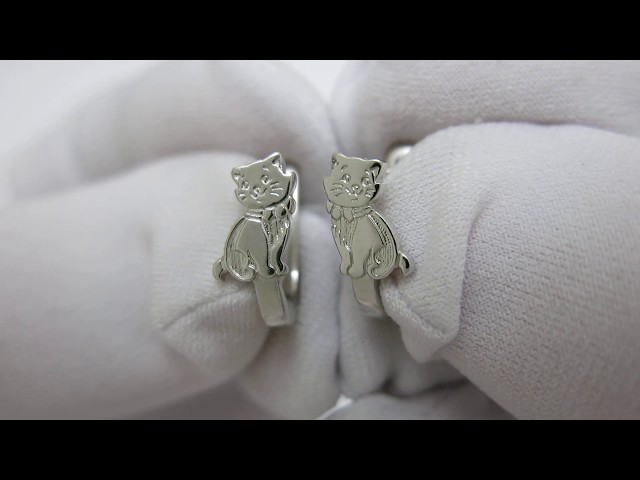 Срібні сережки "Кішечки" сжх198 Відео огляд