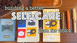 How I built a better self-care plan to prevent burnout and my 2024 Hobonichi Original A6 set-up