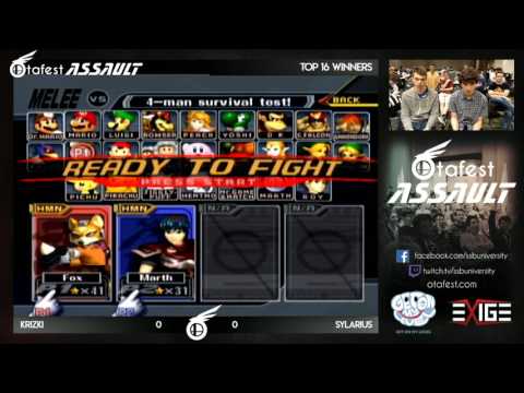 Otafest Assault 2017 - Melee Singles Winners Semis - Krizski (Fox) vs Sylarius (Marth)