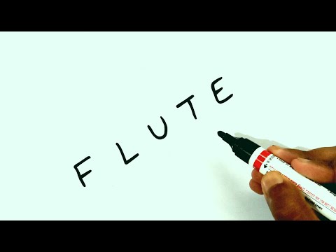 Flute Drawing Step By Step by Letter "FLUTE" Easy |How To Draw Flute |Draw Flute of Krishna