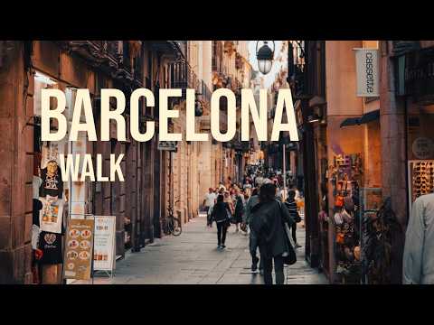 Barcelona Old Town Morning Walk ☀️ | 4K Walking Tour