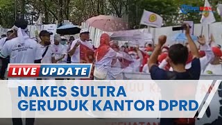 Nakes di Sulawesi Tenggara Geruduk Kantor DPRD Sultra, Tolak RUU Kesehatan Omnibus Law