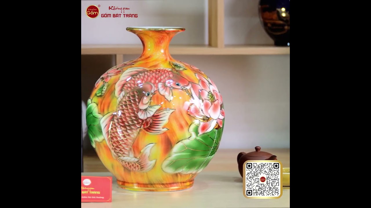 Quả Hút Lộc Niên Niên Hữu Dư Cẩm Thạch Kim Bảo Vẽ Vàng