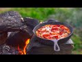 Cast Iron Pizza on a Campfire Technique
