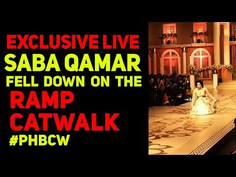 Saba Qamar Fell Down on the Ramp catwalk | Funny Moment | HUM Bridal Couture week | BCW 2017