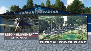 LJSO - Sostanj Airport & power plant landmark, Slovenia video